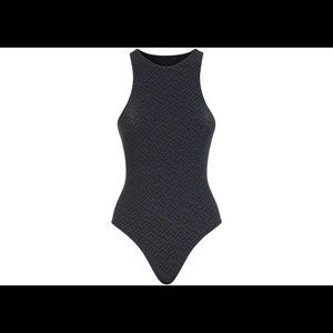 NWOT Fendi/Skims black high neck bodysuit in size L